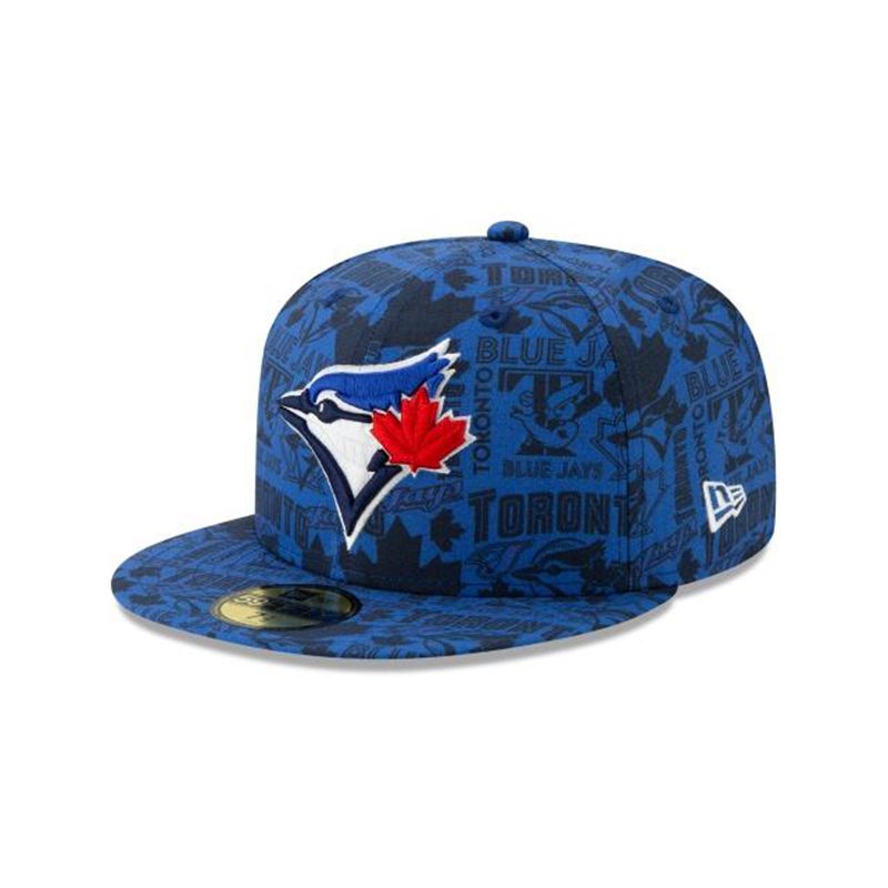 MLB Toronto Blue Jays Sketched 59Fifty Fitted (JWW6375) - Blue New Era Caps